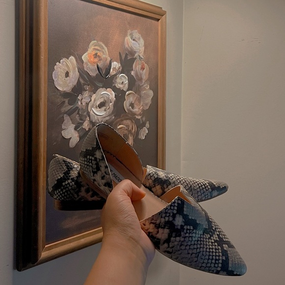 Steve Madden Snake-print Leather Flats - Picture 2 of 6